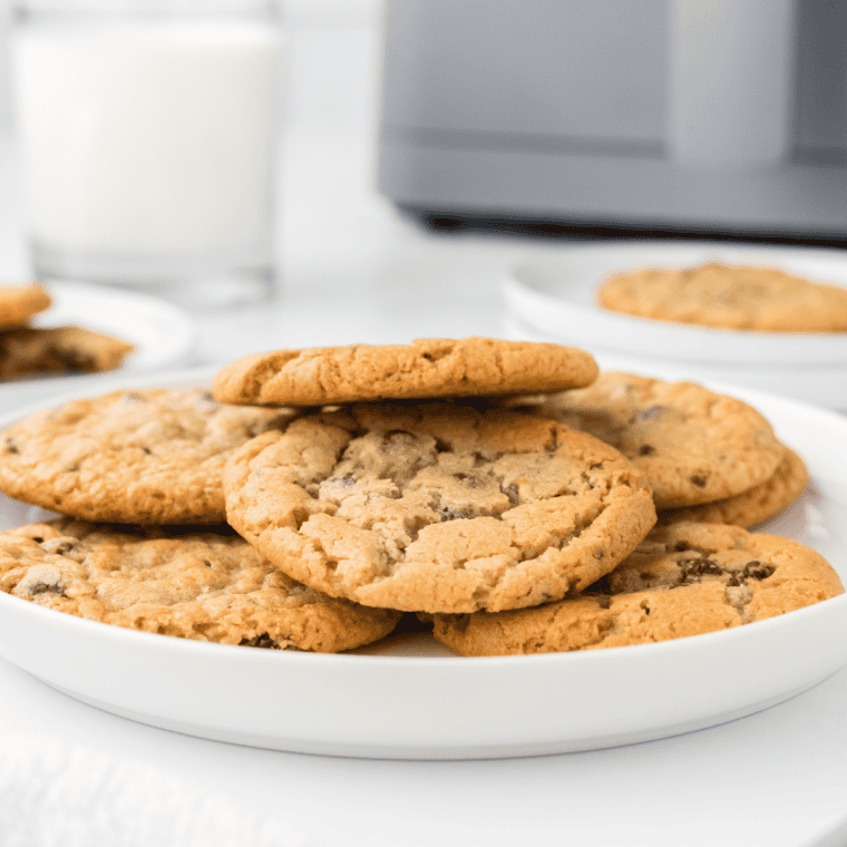 Letting baked cookies cool on a wire rack after baking.