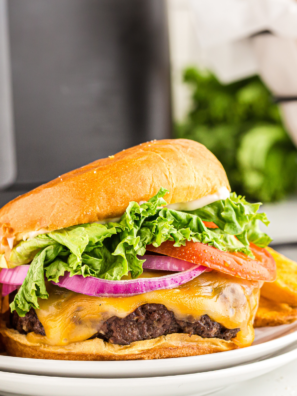 Air Fryer Bacon Cheeseburger