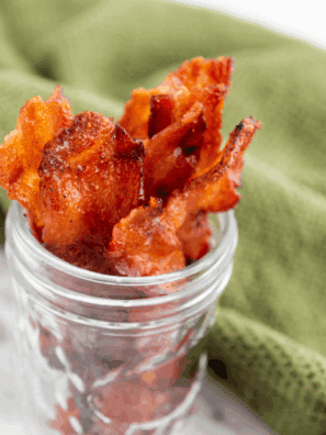 Air Fryer Bourbon Candied Bacon – Sweet, smoky, and crispy bacon glazed with bourbon and brown sugar, made effortlessly in the air fryer.