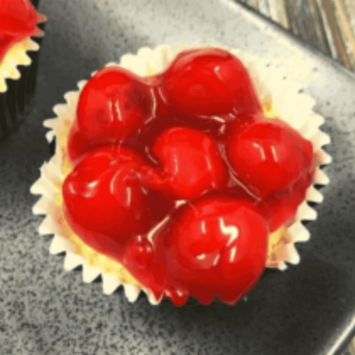 Air Fryer Cherry Cheesecake Cupcakes