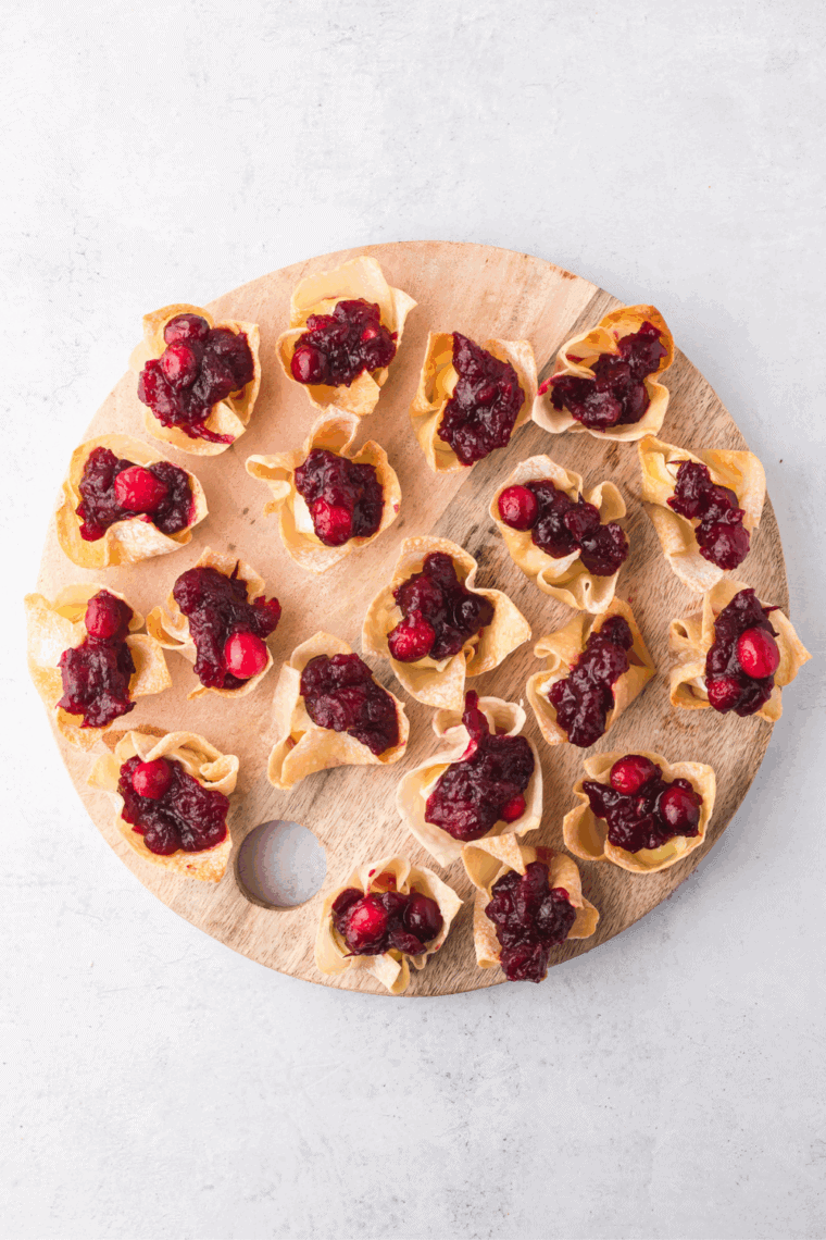 Air Fryer Cranberry Brie Bites with creamy brie, cranberry sauce, and flaky pastry.