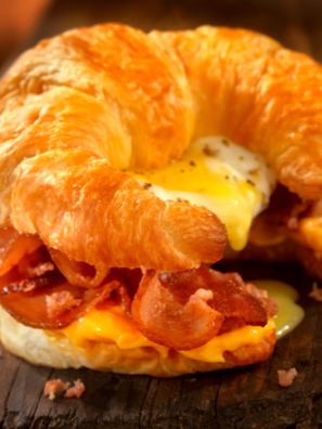 Air Fryer Croissant Breakfast Sandwiches