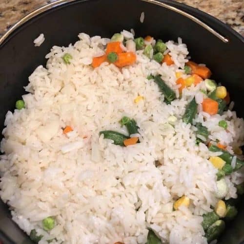 Air Fryer, Vegetable Fried Rice Fork To Spoon
