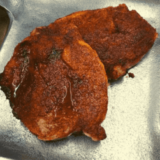 A very easy and tasty meal for any day of the week. I always make these during the week, you can make a batch of the dry rub, and keep it ahead of time, it stores well in a small airtight container. This recipe works well on both bone-in chops and boneless pork chop