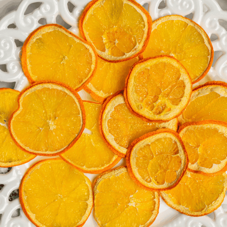 Easy Air Fryer Dried Orange Slices, perfectly dehydrated and crispy.
