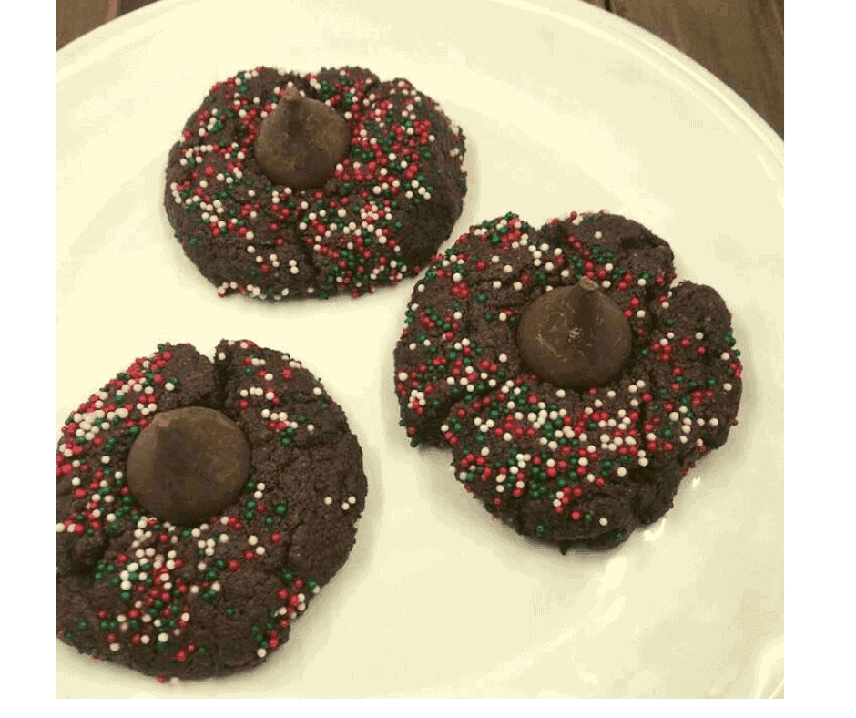 Air Fryer, Holiday Christmas Chocolate Kiss Cookies - Fork To Spoon