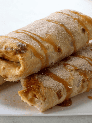 Air Fryer Apple Pie Taquitos are a quick, crispy dessert made with tortillas, apple pie filling, and cinnamon sugar &mdash; ready in about 20 minutes!