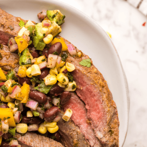 Air Fryer Flank Steak made with Simple Steak Dry Rub