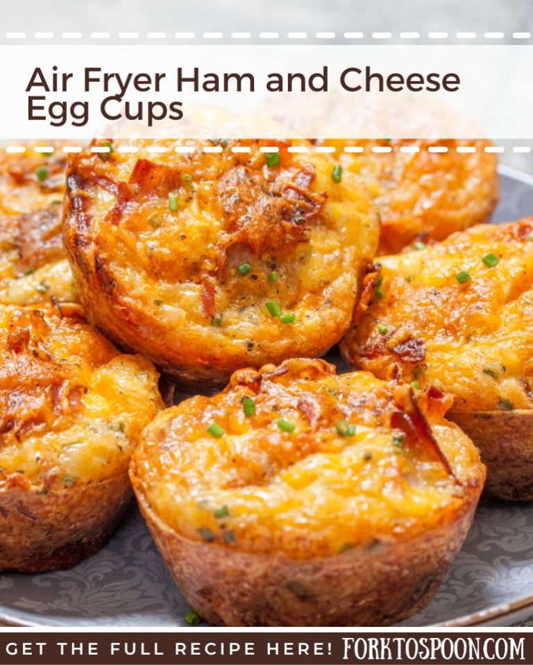 Air Fryer Ham and Cheese Egg Cups Fork To Spoon