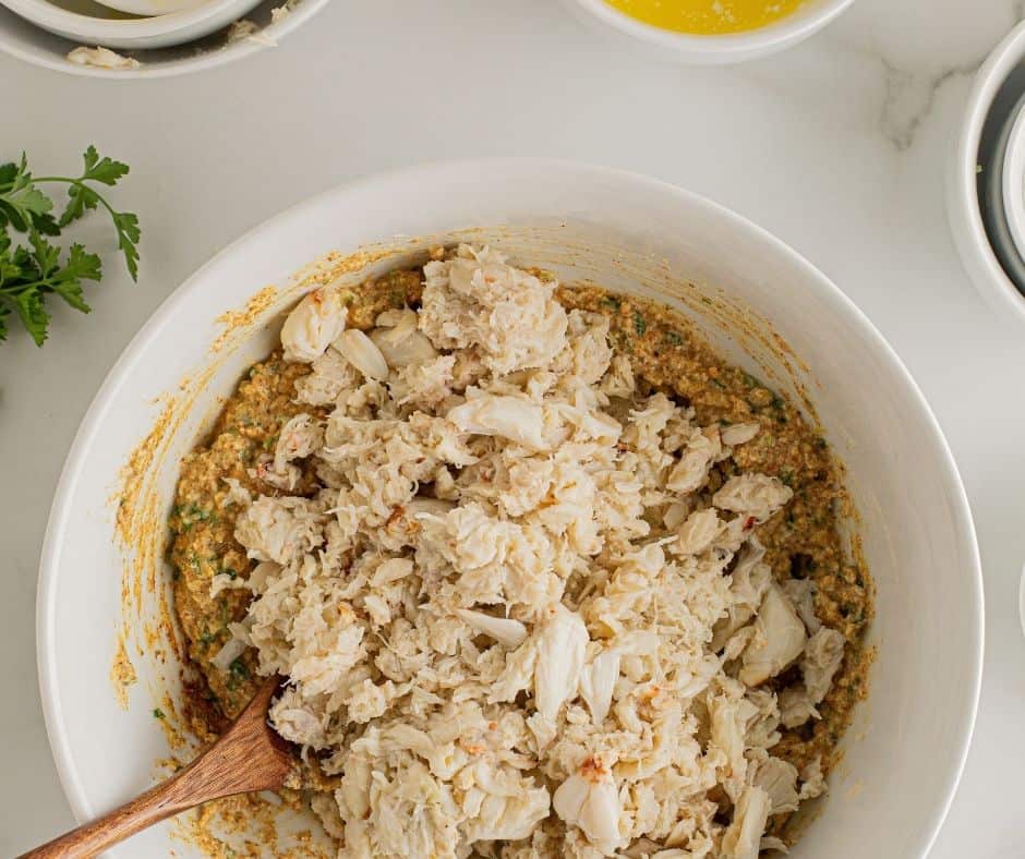 Crab Meat Mixture in Bowl