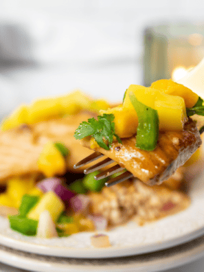 Air Fryer Swordfish With Mango Salsa