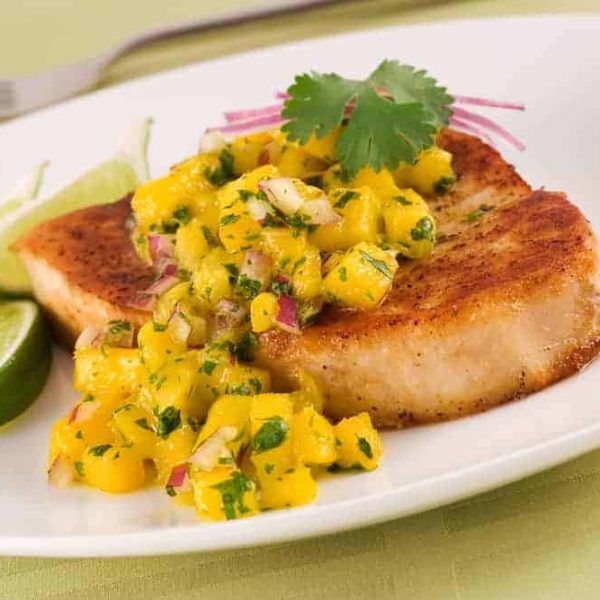 Air Fryer Swordfish With Mango Salsa Fork To Spoon