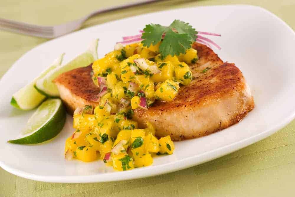 Air Fryer, Swordfish with Mango Salsa