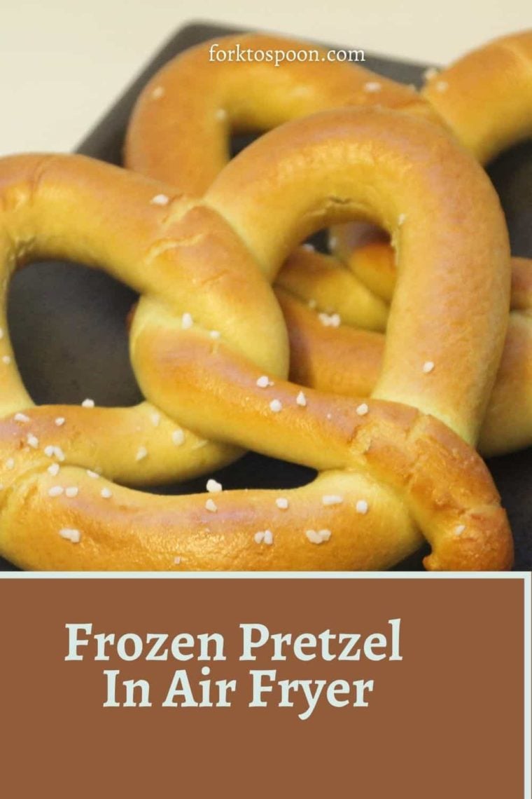 titled image (and shown): frozen pretzel in air fryer