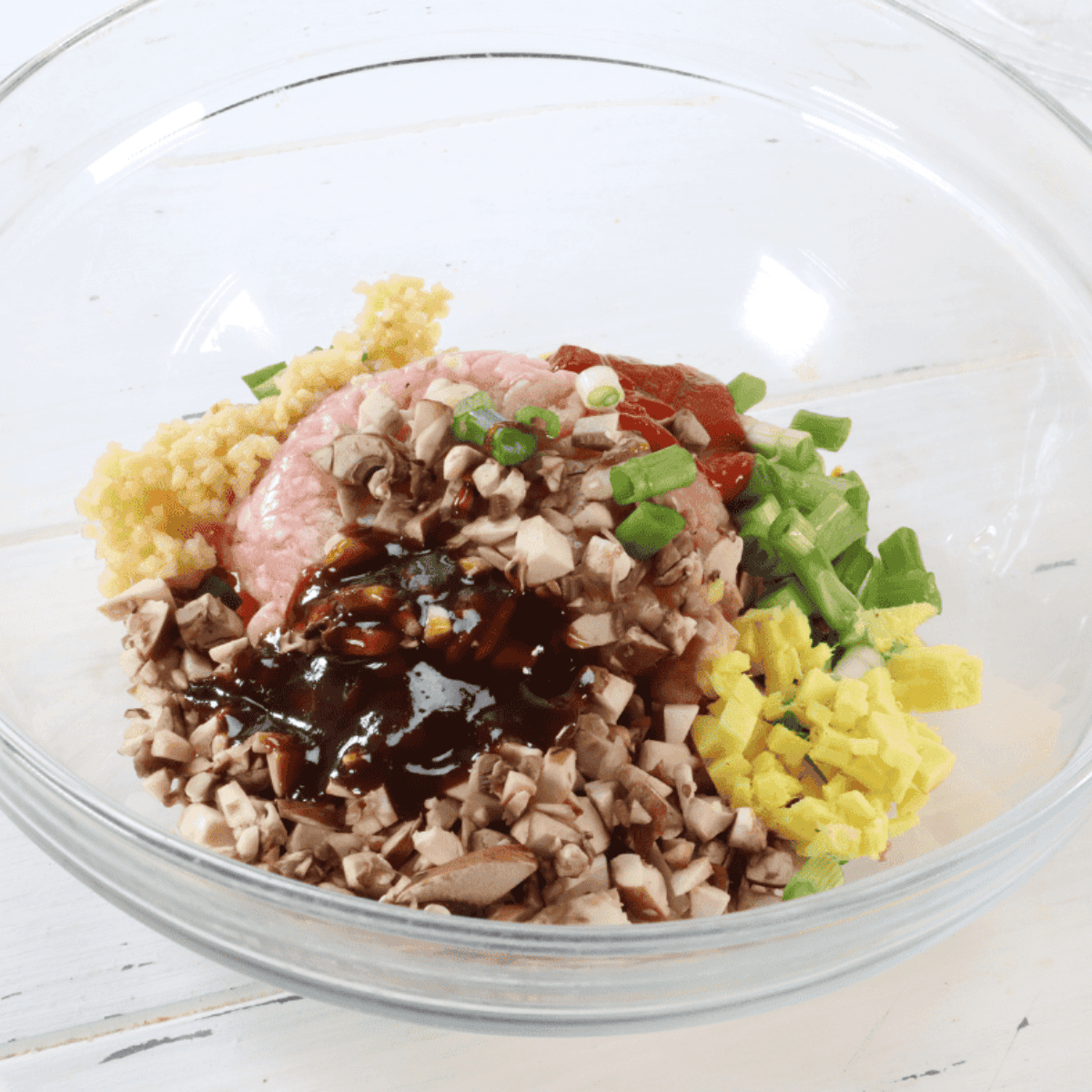 Add ingredients to the mixing bowl.