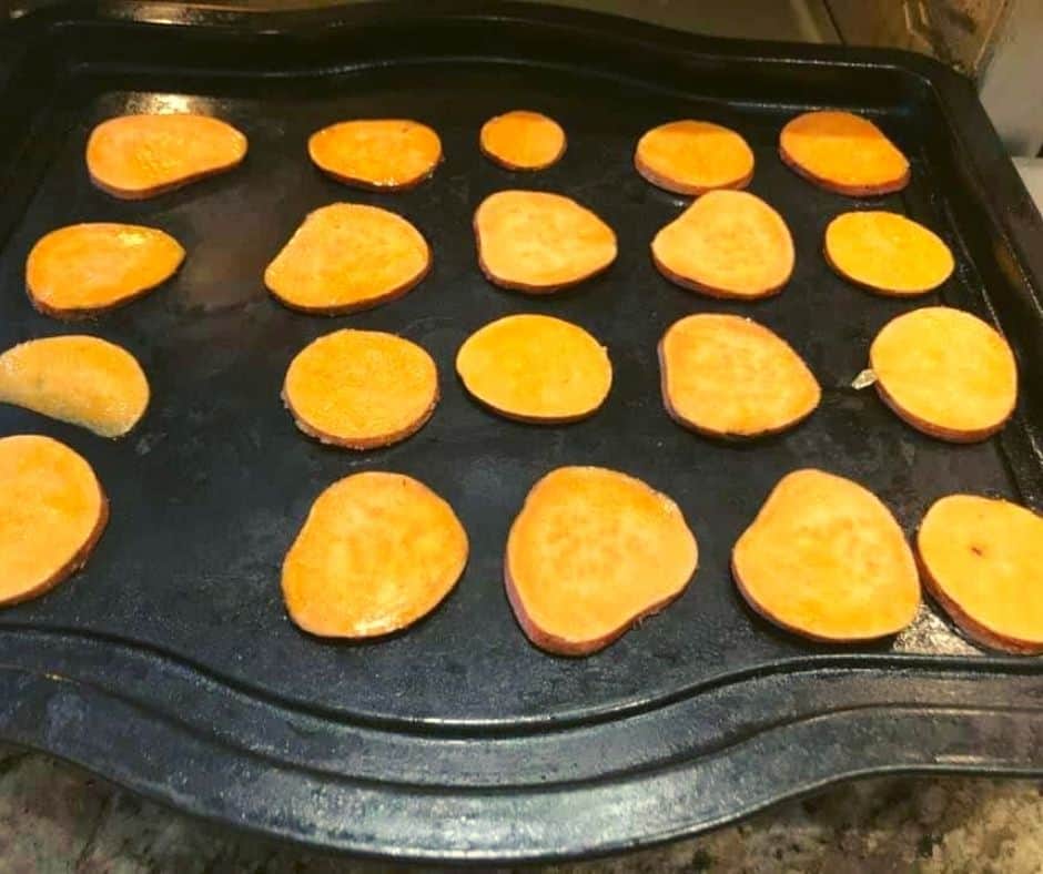 Place Sweet Potatoes on Tray