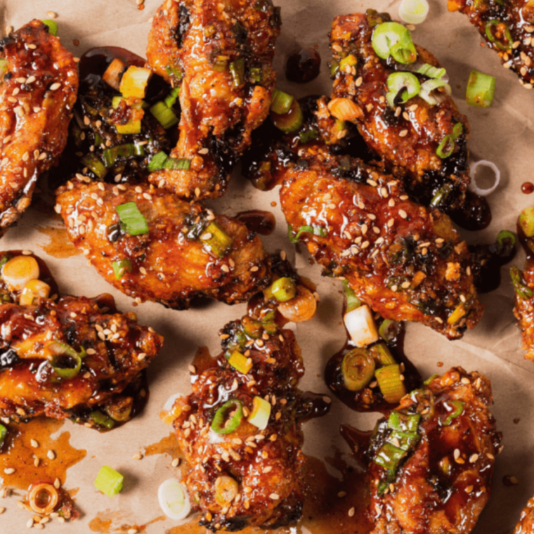 Crispy frozen TGI Friday’s wings cooked in air fryer basket