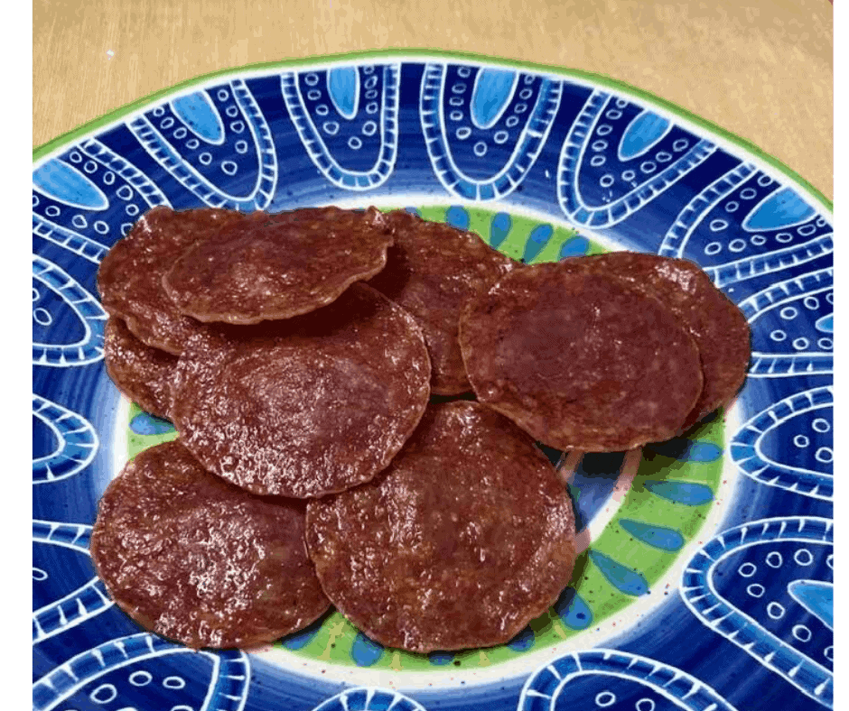 Air Fryer, KETO Salami Cracker Chips Fork To Spoon