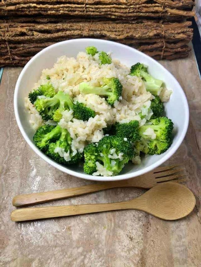 Instant Pot, Broccoli and Rice Fork To Spoon