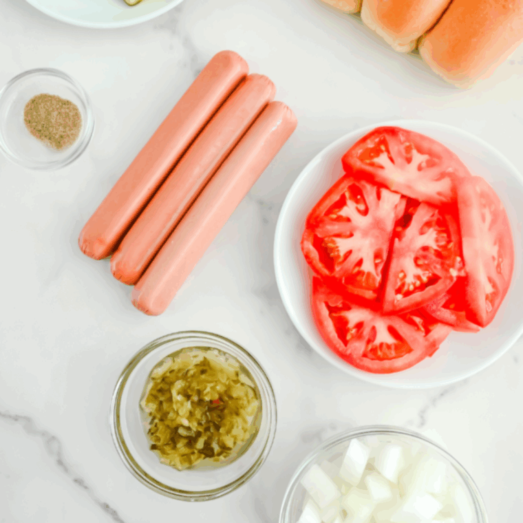 A & W Coney Cheese Dog Recipe ingredients on kitchen table.