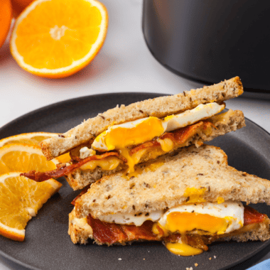 Air Fryer Bacon, Egg, And Cheese Breakfast Sandwich