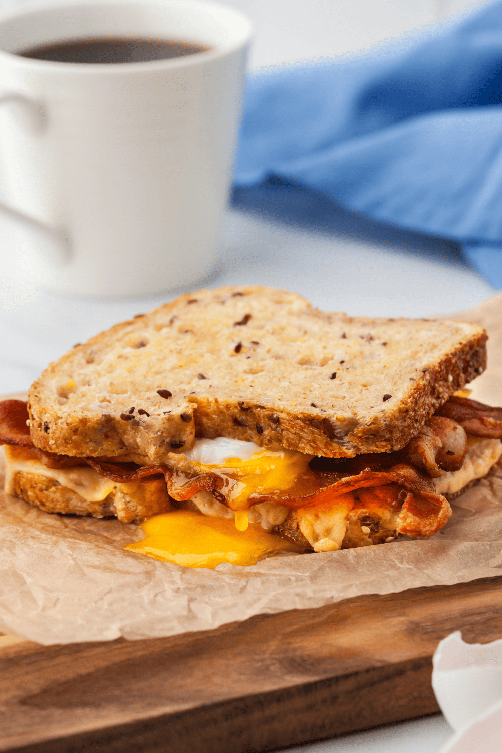 Air Fryer Bacon Egg and Cheese Sandwich