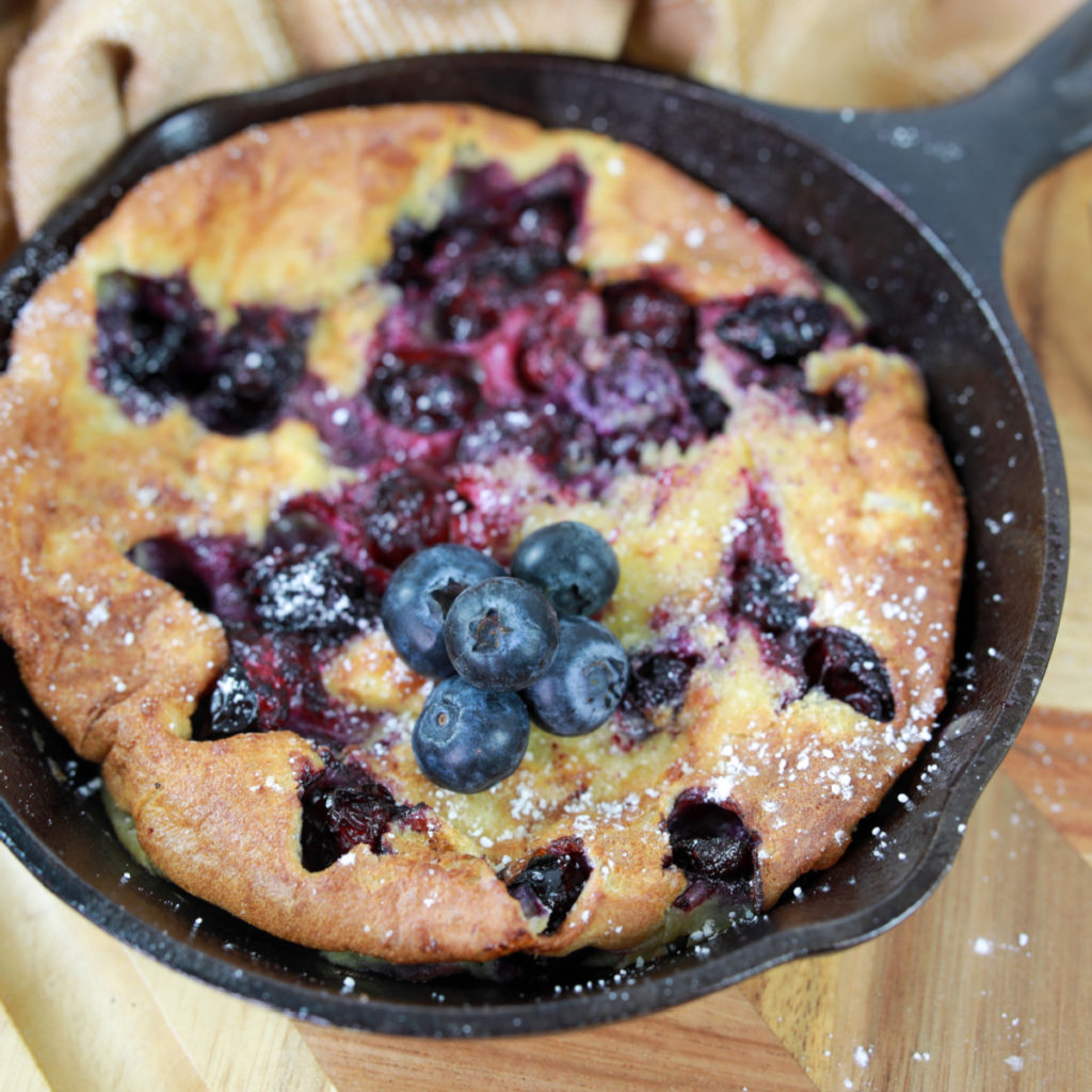 Air Fryer Blueberry Dutch Baby Pancakes