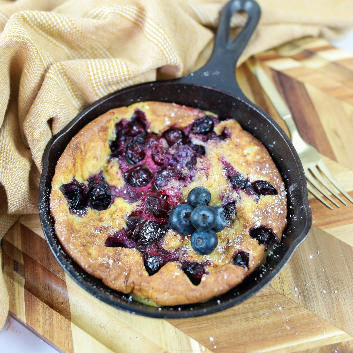 Air Fryer Blueberry Dutch Baby Pancakes