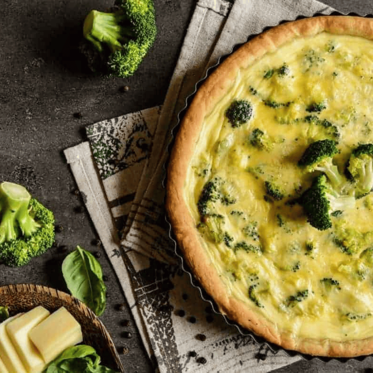 Air Fryer Broccoli and Cheddar Cheese Quiche