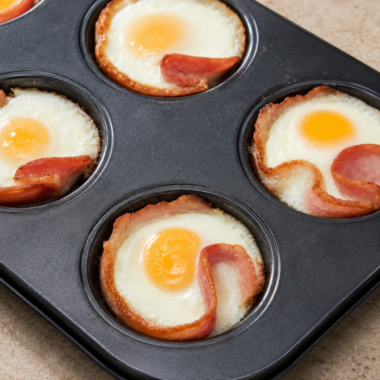 Air Fryer Canadian Bacon Egg Cups (Keto)