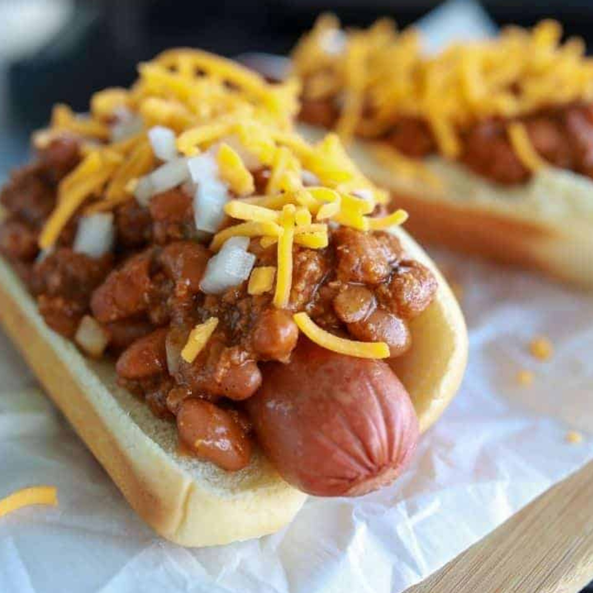 Air Fryer Chili Cheese Hot Dogs-image