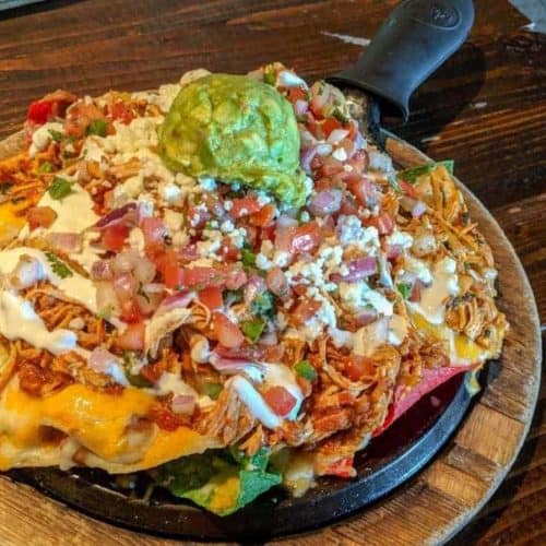 Air Fryer Loaded Grilled Chicken Nachos - Fork To Spoon