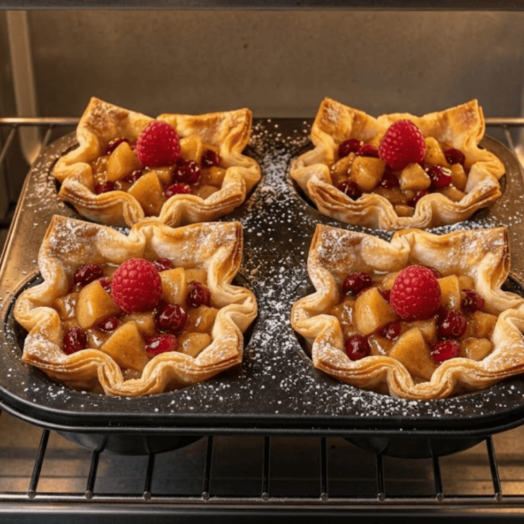 Air fryer mini apple pies in wonton wrappers