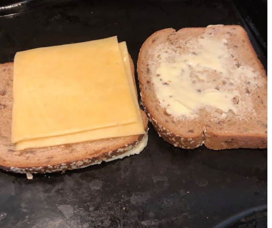 Bread and Cheese on Air Fryer Tray