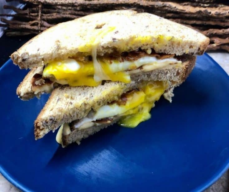 Air Fryer Bacon, Egg and Gouda Breakfast Sandwich