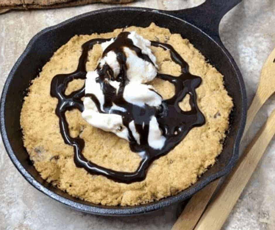 Chocolate Chip Cast Iron Chocolate Chip Cookie - Feeding Your Fam