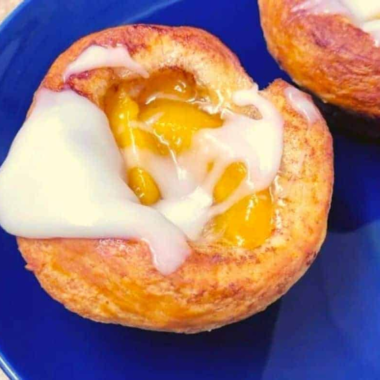 Air Fryer Peach Pie Cinnamon Rolls