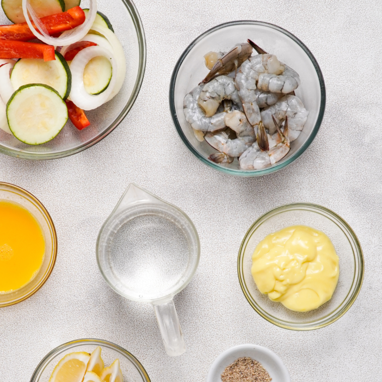 Ingredients on table for Air Fryer Shrimp Cocktail. 