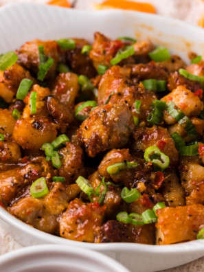 Crispy Air Fryer Pork Belly Bites with Spicy Ginger Sauce | 30-Min Recipe