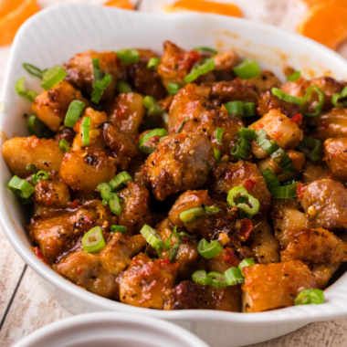 Crispy Air Fryer Pork Belly Bites with Spicy Ginger Sauce | 30-Min Recipe