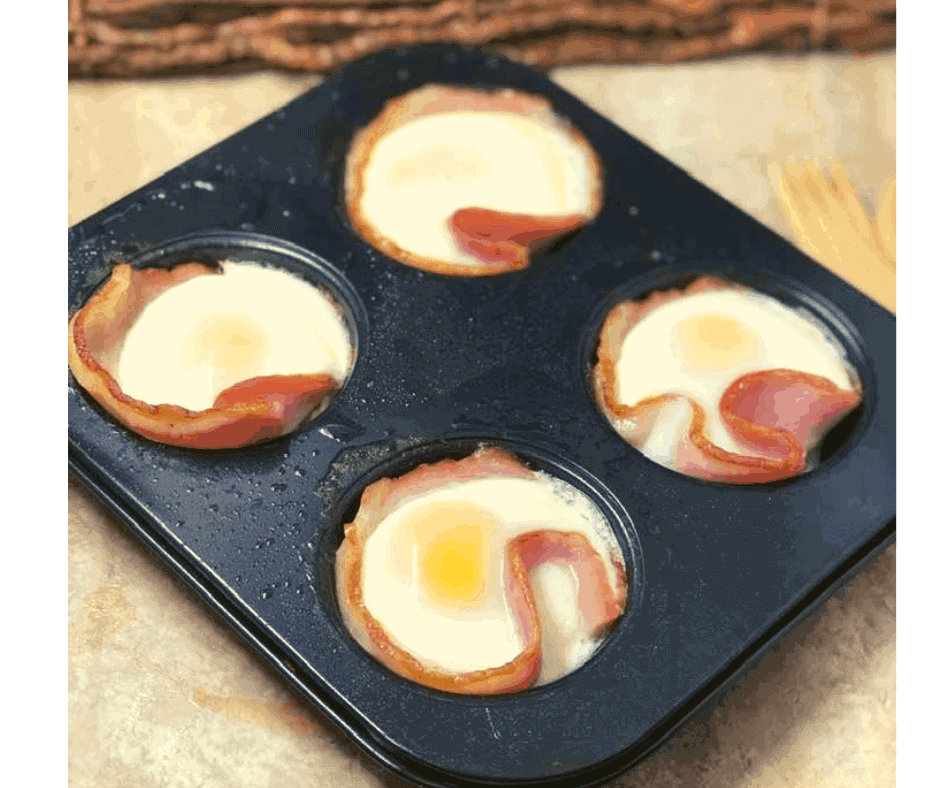 Air Fryer Canadian Bacon Egg Cups