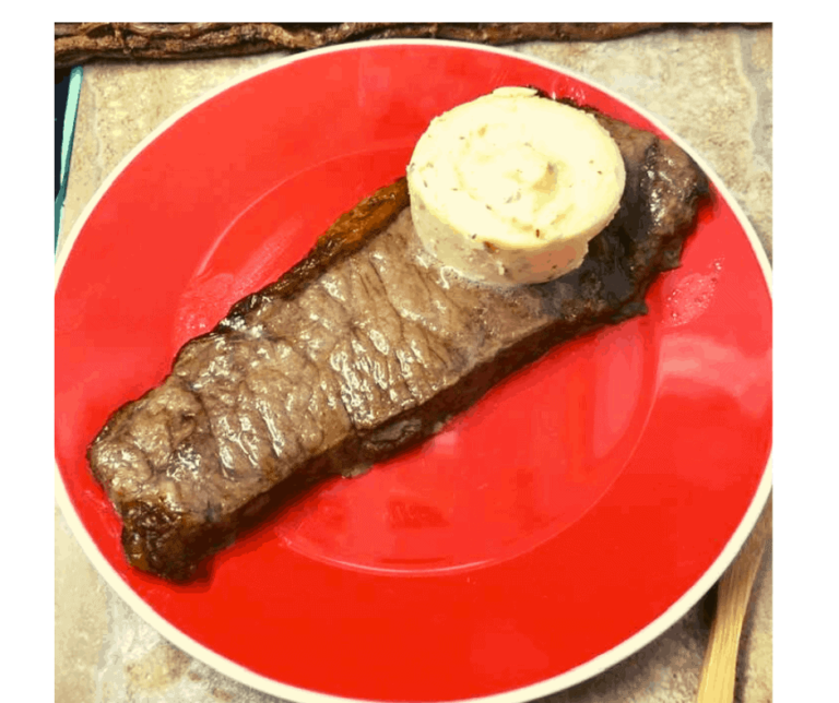 Air Fryer New York Strip Steak With Garlic Parmesan Butter Keto Friendly Fork To Spoon 