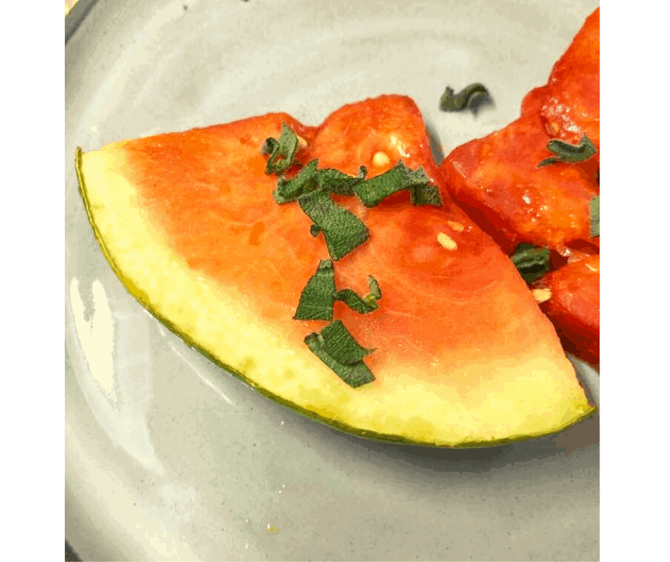 Air Fryer, Grilled Watermelon with Lime and Mint