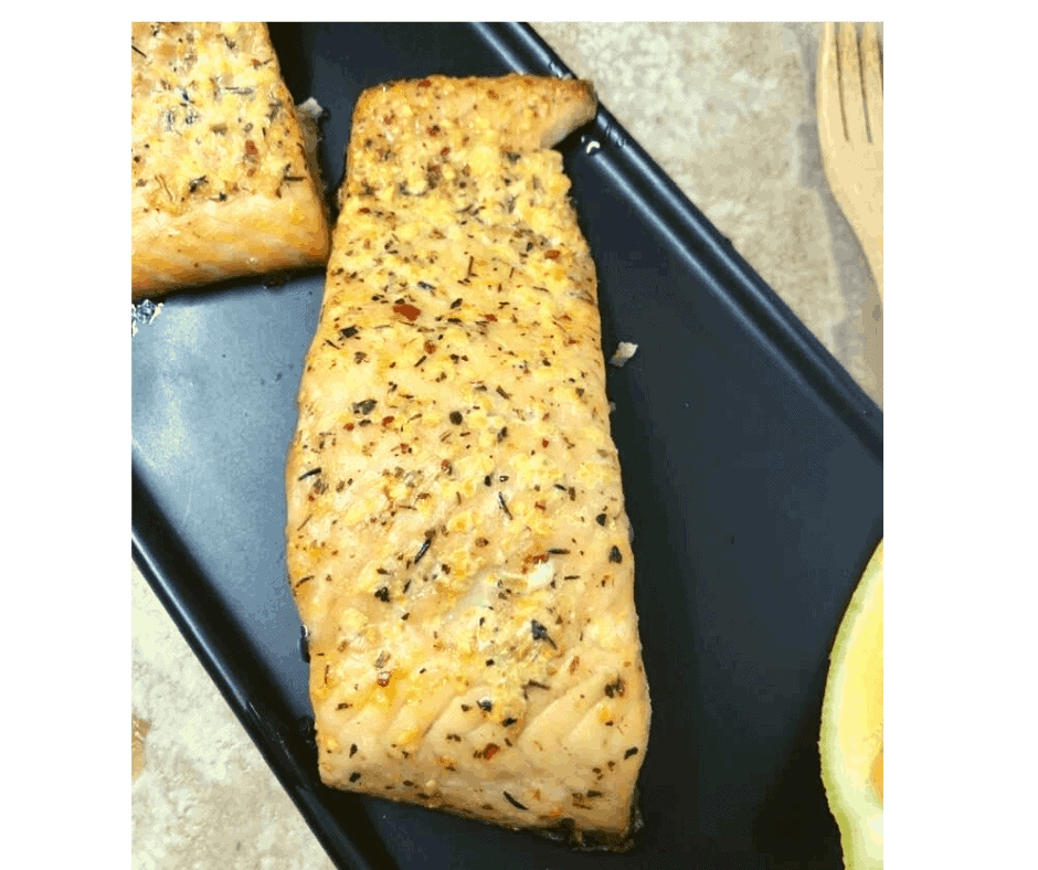 Air Fryer, Garlic, Lemon and Herb Roasted Salmon (KETO Friendly)