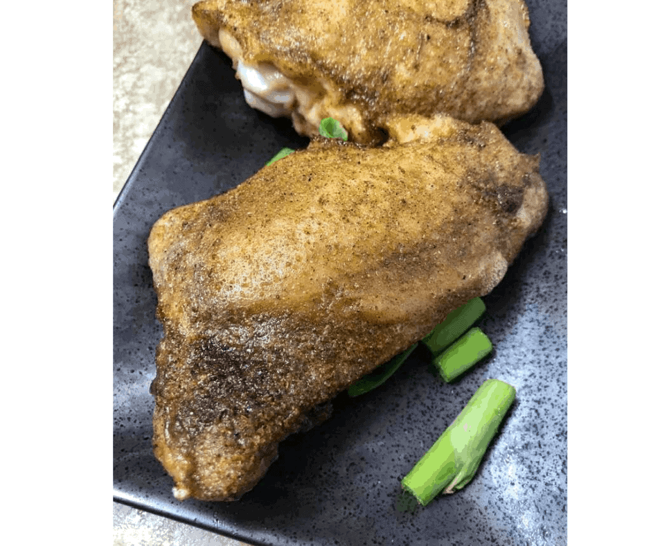 Air Fryer Jerk Rubbed Chicken Thighs Fork To Spoon