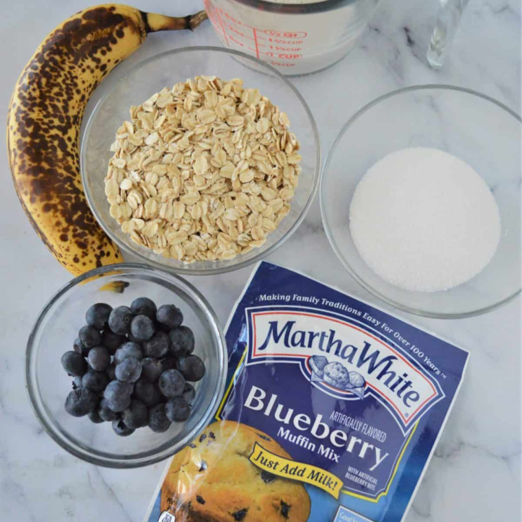 Air Fryer Banana Blueberry Oat Muffins