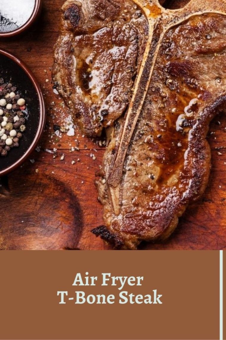 titled image (and shown): air fryer t-bone steak