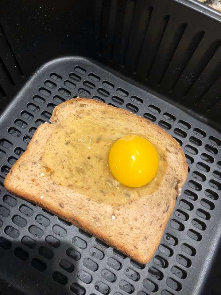 Air Fryer, Cheesy Egg Toast Fork To Spoon