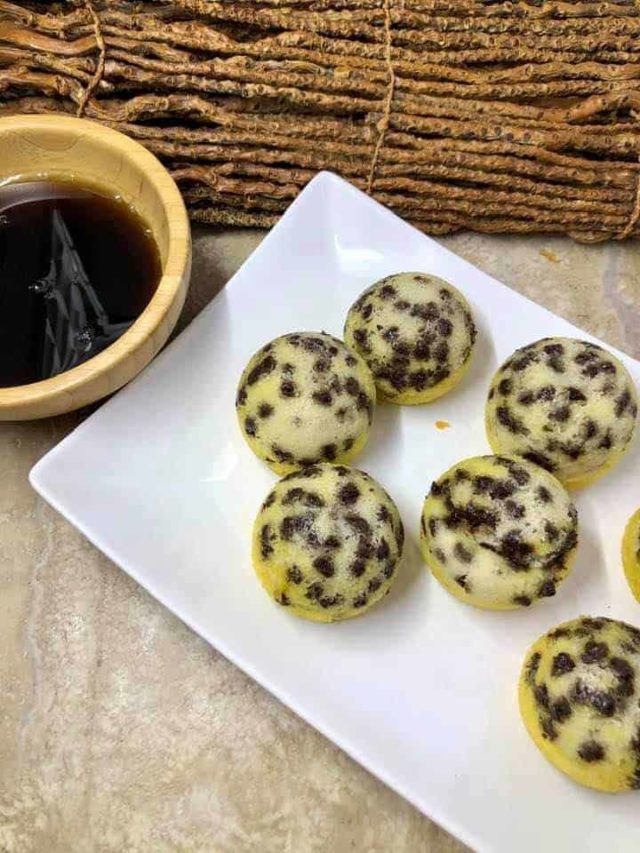 Air Fryer Chocolate Chip Pancake Bites Fork To Spoon