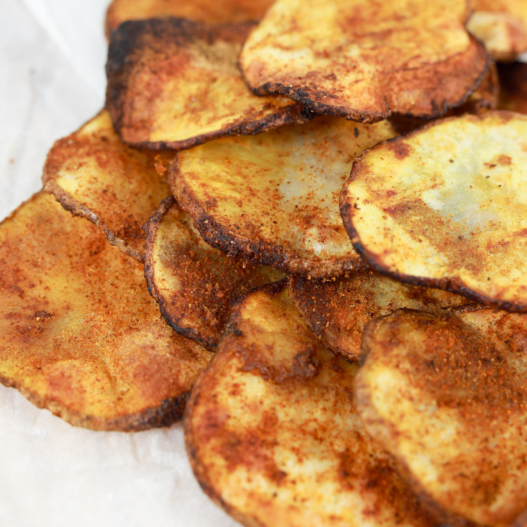 Air Fryer BBQ Potato Chips - Fork To Spoon